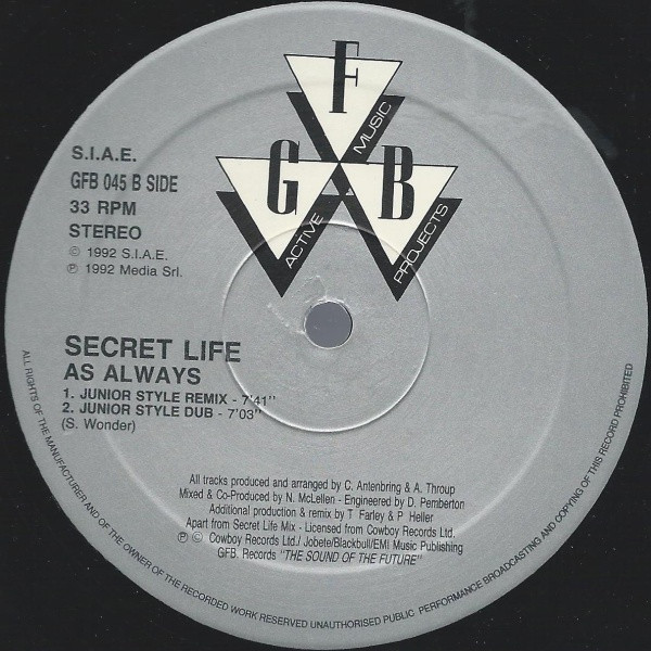 Secret Life - As Always | GFB Records (GFB 045)
