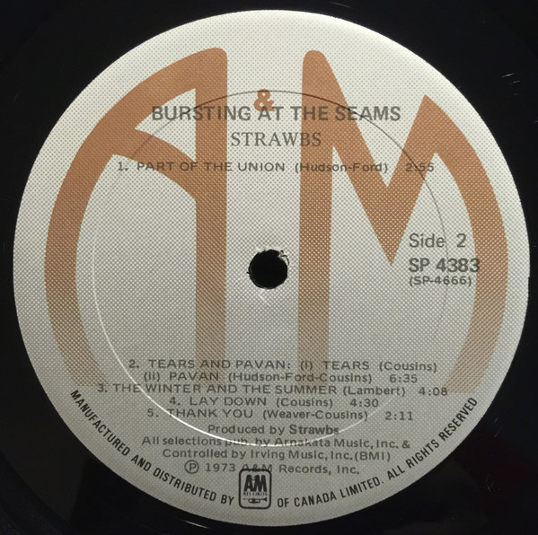 Strawbs - Bursting At The Seams [Vinyl] | A&M Records (SP-4383) - 4