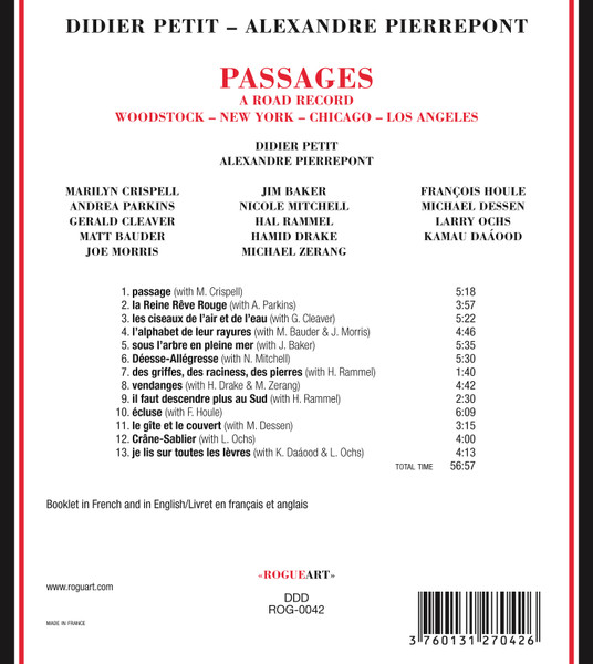 Didier Petit - Alexandre Pierrepont - Passages (A Road Record - Woodstock - New-York - Chicago - Los Angeles) | RogueArt (ROG-0042) - 2 Didier Petit - Alexandre Pierrepont - Passages (A Road Record - Woodstock - New-York - Chicago - Los Angeles) | RogueArt (ROG-0042) - 2