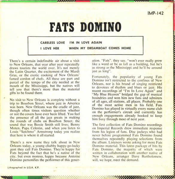 Fats Domino - Rock And Rollin' | Imperial (IMP 142) - 2