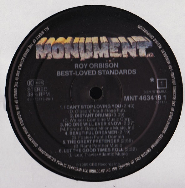 Roy Orbison - Best-Loved Standards | Monument (MNT 463419 1) - 3