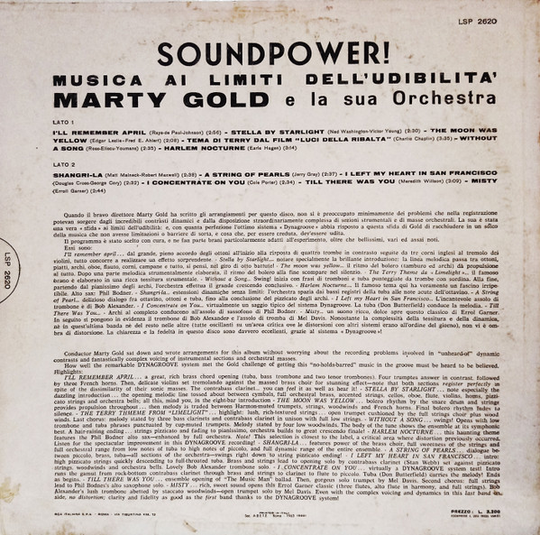 Marty Gold And His Orchestra - Soundpower! Musica Ai Limiti Dell'Udibilità | RCA Victor (LSP-2620) - 2 Marty Gold And His Orchestra - Soundpower! Musica Ai Limiti Dell'Udibilità | RCA Victor (LSP-2620) - 2
