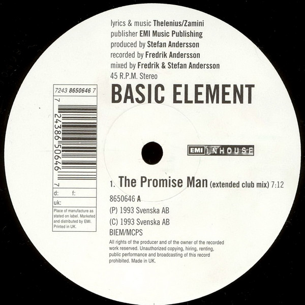 Basic Element - The Promise Man | EMI Inhouse (7243 8650646 7) - main