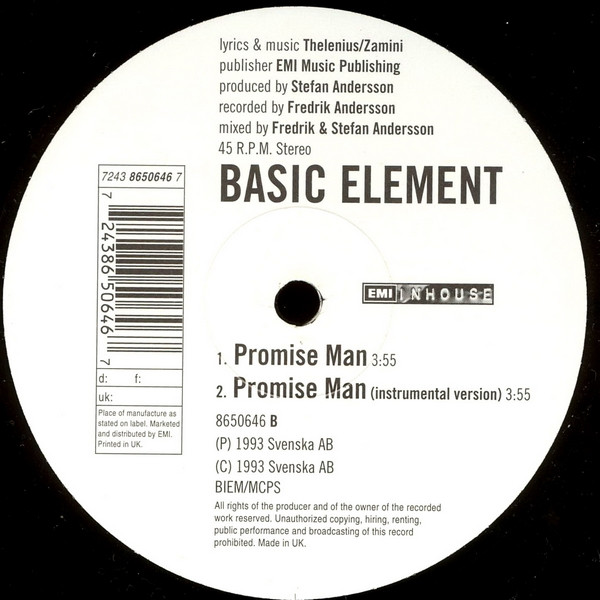 Basic Element - The Promise Man | EMI Inhouse (7243 8650646 7) - 2
