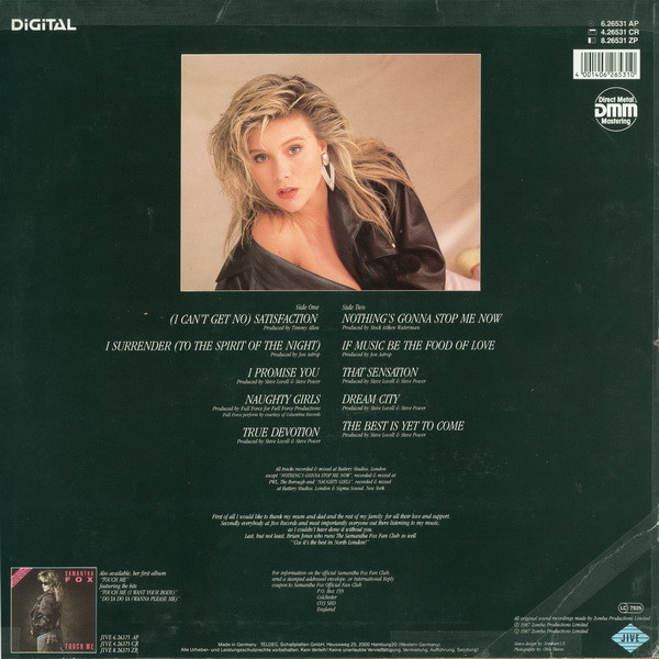 Samantha Fox - Samantha Fox | Jive (6.26531) - 2 Samantha Fox - Samantha Fox | Jive (6.26531) - 2