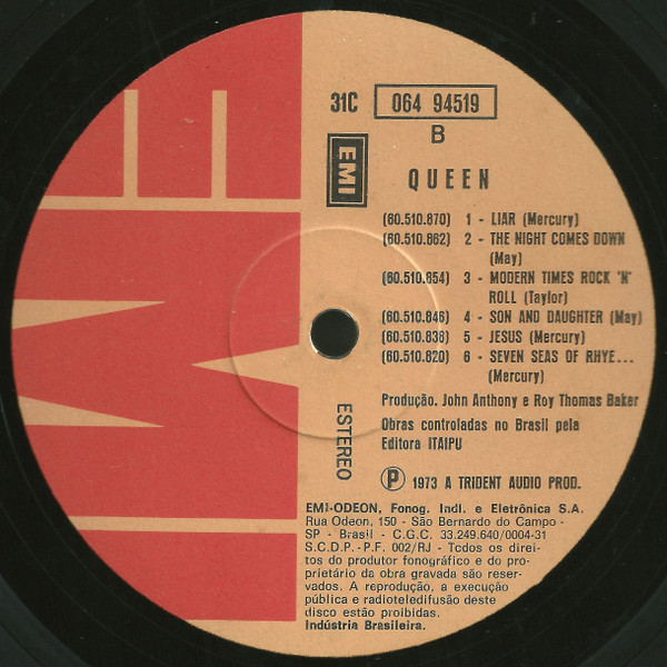 Queen - Queen | EMI (31C 064 94519) - 4