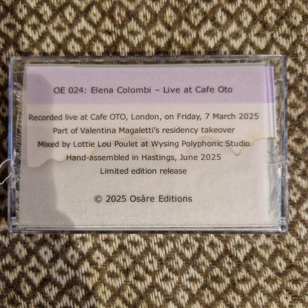 Elena Colombi - Live At Cafe Oto | Osàre! Editions (OE 024) - main