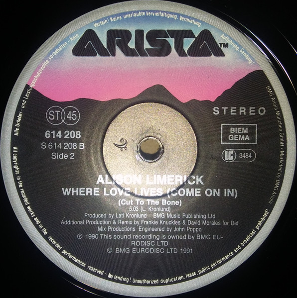 Alison Limerick - Where Love Lives (Come On In) | Arista (614 208) - 4 Alison Limerick - Where Love Lives (Come On In) | Arista (614 208) - 4