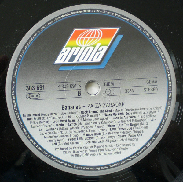 Original Bananas - Za Za Zabadak | Ariola (303 693) - 4