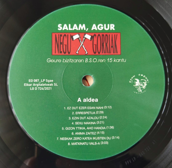 Negu Gorriak - Salam, Agur | Esan Ozenki (EO 087 LP) - 4 Negu Gorriak - Salam, Agur | Esan Ozenki (EO 087 LP) - 4