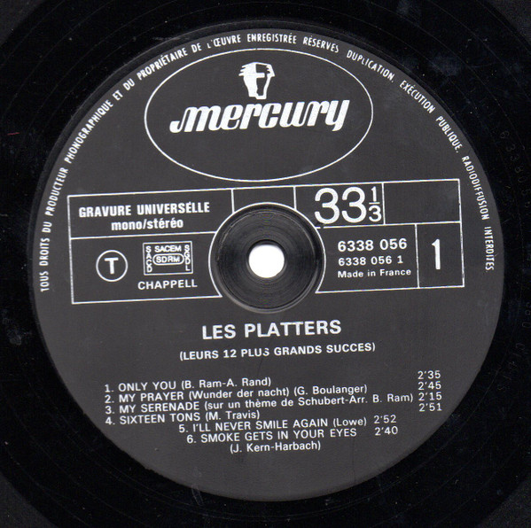 The Platters - Leurs 12 Plus Grands Succès | Mercury (6338 056) - 3