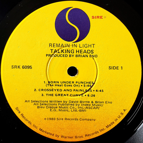 Talking Heads - Remain In Light | Sire (SRK 6095) - 3