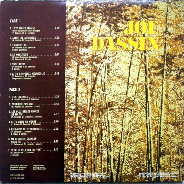 Joe Dassin - Pour Mes Amis Québécois | RCA Victor (KPL1 0106) - main Joe Dassin - Pour Mes Amis Québécois | RCA Victor (KPL1 0106) - main