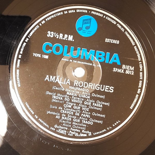 Amália Rodrigues - Com Que Voz | Columbia (SPMX 5012) - 3 Amália Rodrigues - Com Que Voz | Columbia (SPMX 5012) - 3