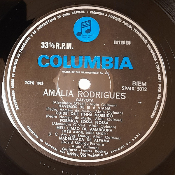 Amália Rodrigues - Com Que Voz | Columbia (SPMX 5012) - 4 Amália Rodrigues - Com Que Voz | Columbia (SPMX 5012) - 4