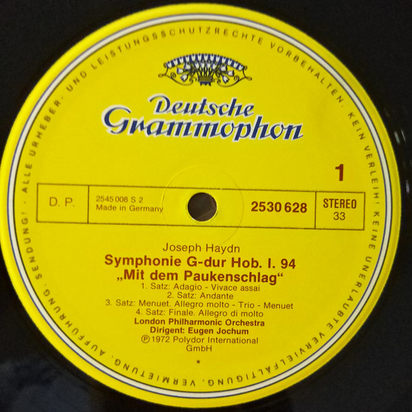 Symphonien Nr.94 »Mit Dem Paukenschlag« = »The Surprise« / Nr.101 »Die Uhr« = »The Clock«