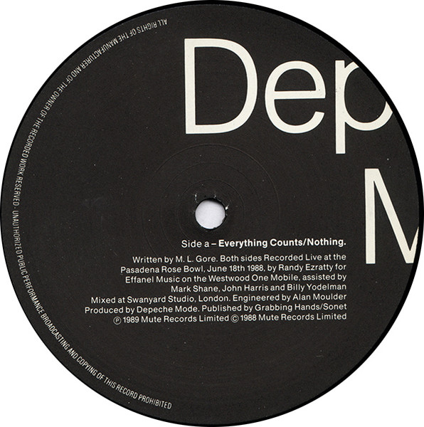 Depeche Mode - Everything Counts, Nothing, Sacred, A Question Of Lust | Mute (12 Bong 16) - 3
