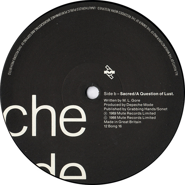 Depeche Mode - Everything Counts, Nothing, Sacred, A Question Of Lust | Mute (12 Bong 16) - 4