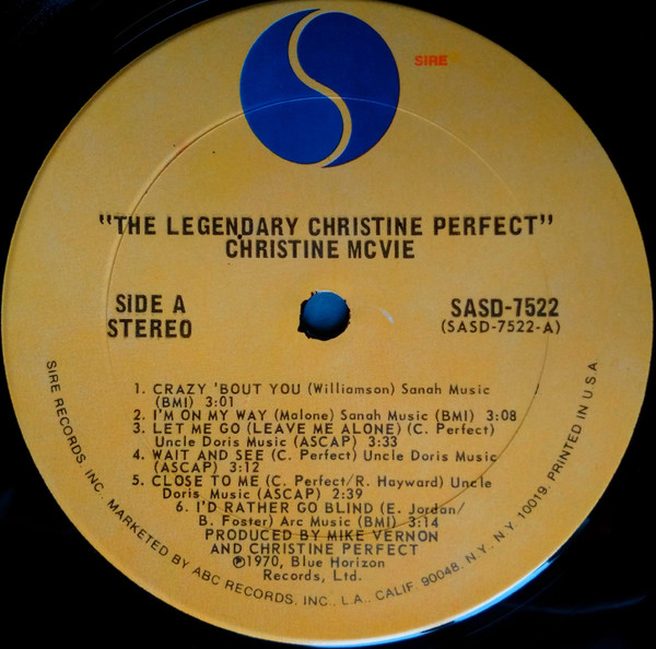 Christine McVie - The Legendary Christine Perfect Album | Sire (SASD-7522) - 3 Christine McVie - The Legendary Christine Perfect Album | Sire (SASD-7522) - 3