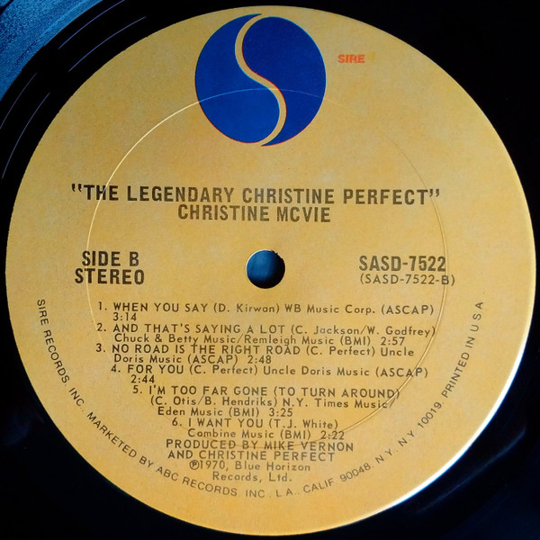 Christine McVie - The Legendary Christine Perfect Album | Sire (SASD-7522) - 4 Christine McVie - The Legendary Christine Perfect Album | Sire (SASD-7522) - 4