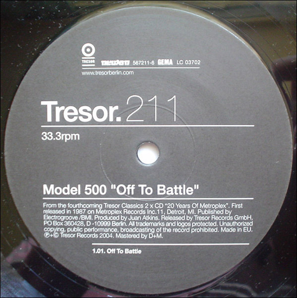 Cybotron / Model 500 - Alleys Of Your Mind / Off To Battle | Tresor (Tresor 211) - 3