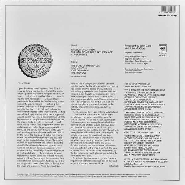 John Cale & Terry Riley - Church Of Anthrax | Music On Vinyl (MOVLP2377)