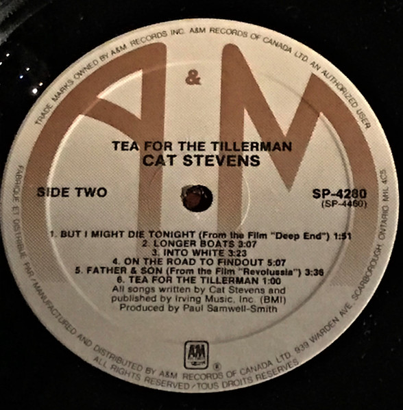 Cat Stevens - Tea For The Tillerman | A&M Records (SP-4280) - 4