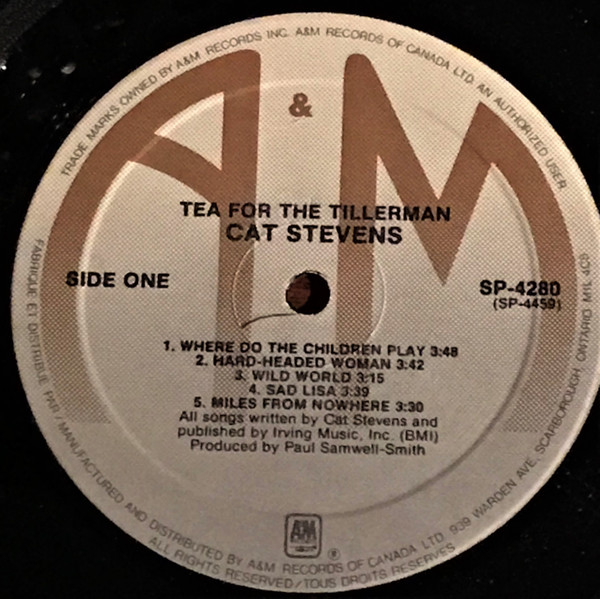 Cat Stevens - Tea For The Tillerman | A&M Records (SP-4280) - 3