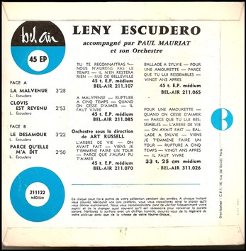 Leny Escudero - La Malvenue | Bel Air (211122) - 2