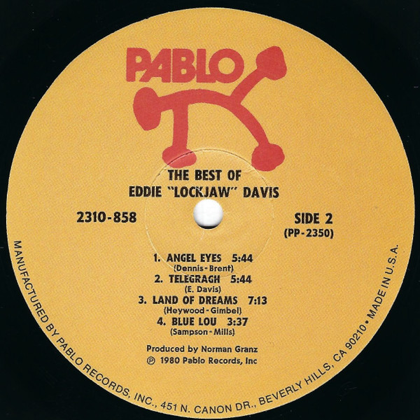 Eddie "Lockjaw" Davis - The Best Of Eddie "Lockjaw" Davis | Pablo Records (2310-858) - 4 Eddie "Lockjaw" Davis - The Best Of Eddie "Lockjaw" Davis | Pablo Records (2310-858) - 4