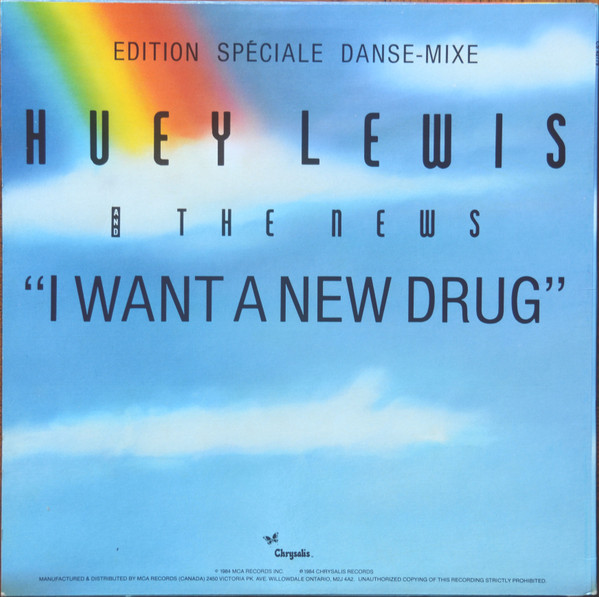 Huey Lewis & The News - I Want A New Drug (12" - Special Edition) [Vinyl] | Chrysalis (CS-42779) - 2