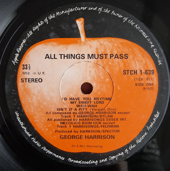 George Harrison - All Things Must Pass | Apple Records (STCH 639) - 3 George Harrison - All Things Must Pass | Apple Records (STCH 639) - 3