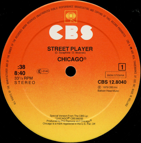 Chicago - Street Player | CBS (CBS 12.8040) - 3