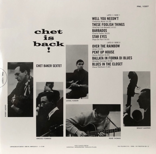 Chet Baker Sextet - Chet Is Back! | RCA Victor (PML 10307) - 3