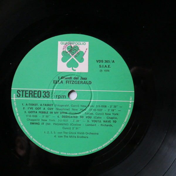 Ella Fitzgerald - I Grandi Del Jazz | Quadrifoglio International (VDS 365) - 3