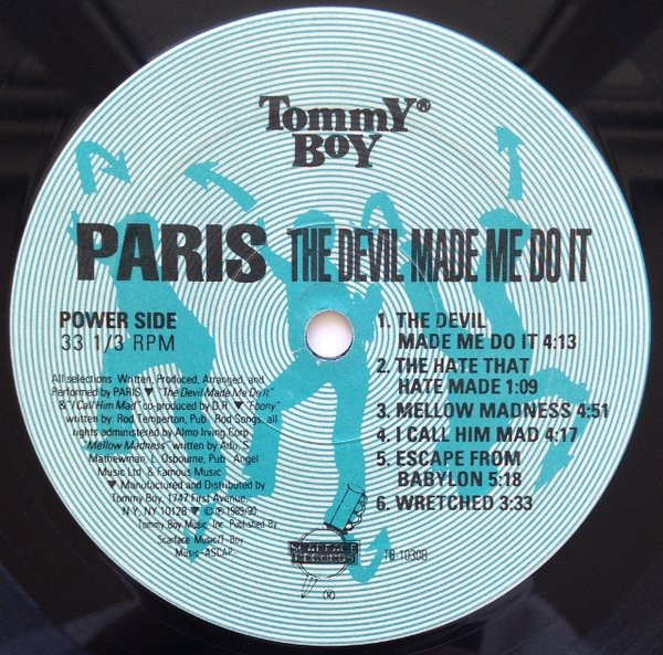 Paris - The Devil Made Me Do It | Tommy Boy (TB 1030) - 4 Paris - The Devil Made Me Do It | Tommy Boy (TB 1030) - 4