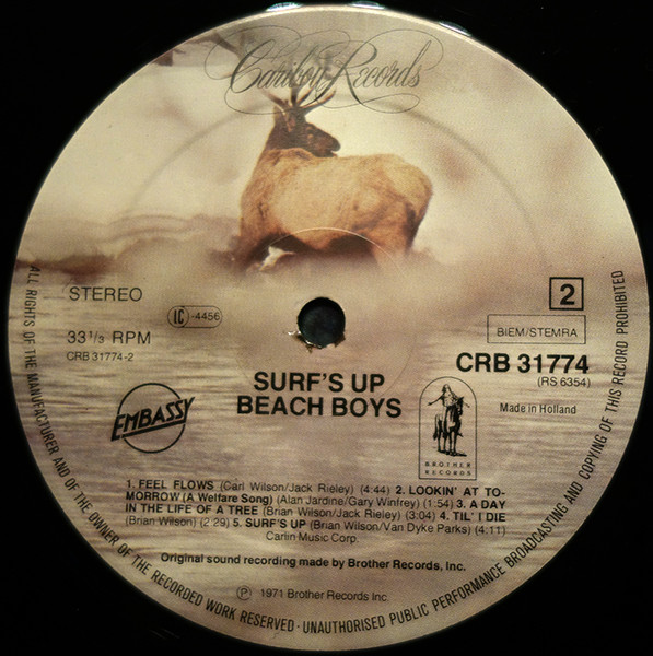 The Beach Boys - Surf's Up | Caribou Records (CRB 31774) - 3 The Beach Boys - Surf's Up | Caribou Records (CRB 31774) - 3