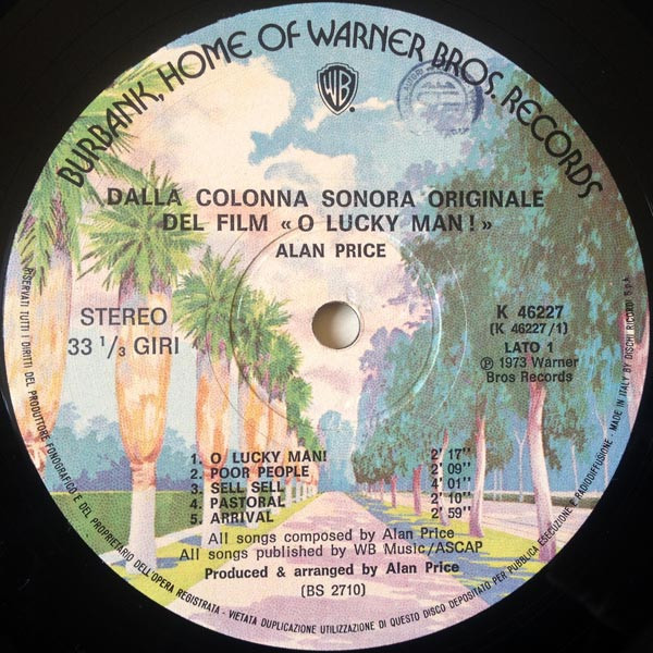 Alan Price - O Lucky Man ! - Colonna Sonora Originale Del Film | Warner Bros. Records (K 46227) - 3 Alan Price - O Lucky Man ! - Colonna Sonora Originale Del Film | Warner Bros. Records (K 46227) - 3