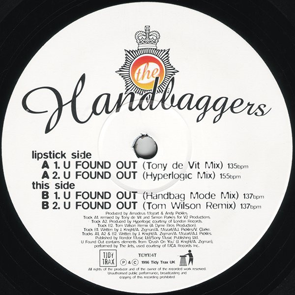 The Handbaggers - U Found Out | Tidy Trax (TIDY104T) - 4
