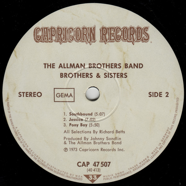 The Allman Brothers Band - Brothers And Sisters | Capricorn Records (CAP 47 507) - 4 The Allman Brothers Band - Brothers And Sisters | Capricorn Records (CAP 47 507) - 4