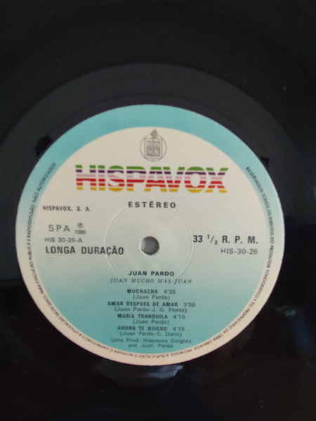 Juan Pardo - Juan Mucho Más Juan | Hispavox (HIS 30-26) - 3