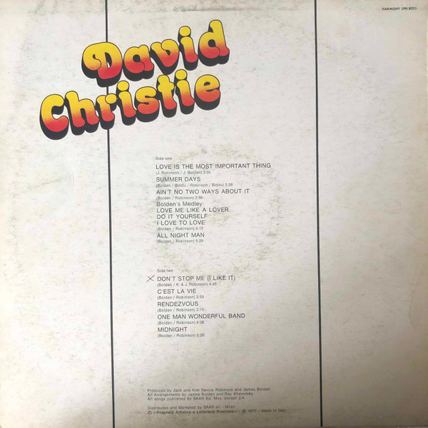 David Christie - David Christie | Harmony (LPH 8025) - 2