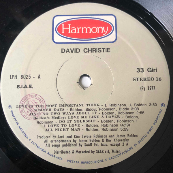 David Christie - David Christie | Harmony (LPH 8025) - 3