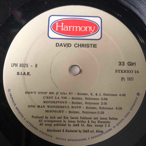 David Christie - David Christie | Harmony (LPH 8025) - 4