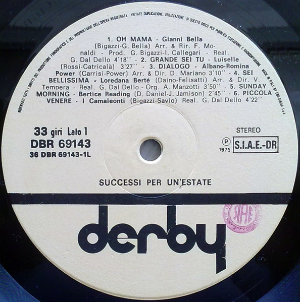 Various - Successi Per Un'Estate | Derby (DBR 69143) - 3