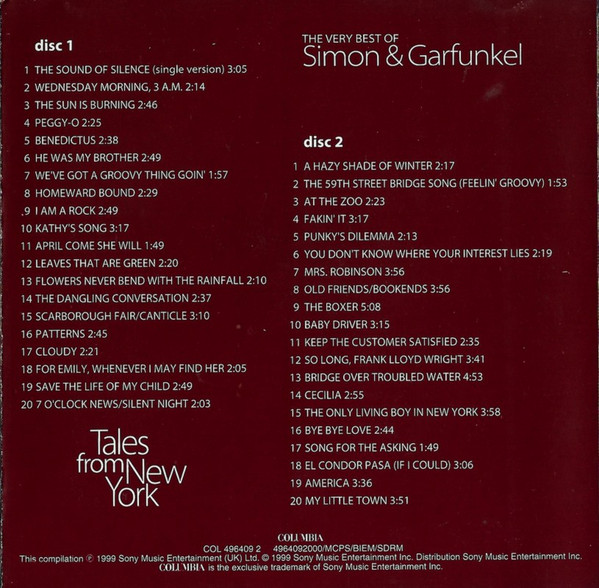 Simon & Garfunkel - Tales From New York: The Very Best Of Simon & Garfunkel | Columbia (COL 496409 2) - 3