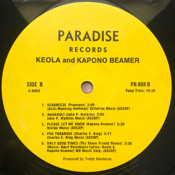 Keola & Kapono Beamer - Honolulu City Lights | Paradise Productions (SLP-808) - 4 Keola & Kapono Beamer - Honolulu City Lights | Paradise Productions (SLP-808) - 4