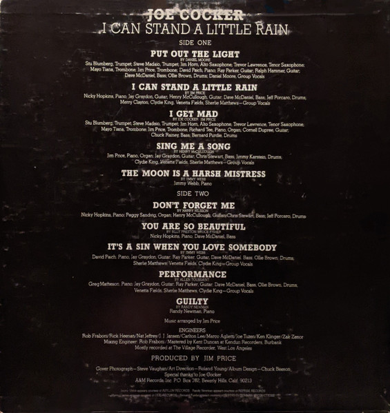 Joe Cocker - I Can Stand A Little Rain | A&M Records (SP-3633) - 2 Joe Cocker - I Can Stand A Little Rain | A&M Records (SP-3633) - 2