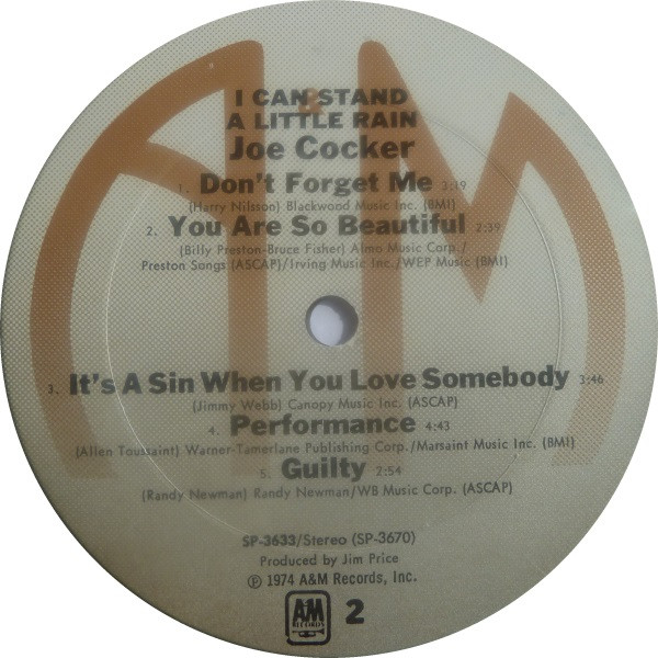 Joe Cocker - I Can Stand A Little Rain | A&M Records (SP-3633) - 4 Joe Cocker - I Can Stand A Little Rain | A&M Records (SP-3633) - 4
