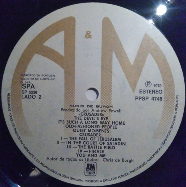 Chris de Burgh - Crusader | A&M Records (PPSP4746) - 3